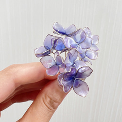 【特集掲載】水彩の紫陽花 ピアス/イヤリング ディップアート アメリカンフラワー 推し活 レジン 紫 ブライダル 9枚目の画像