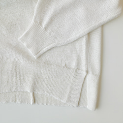 【洗える透かし編みUVカーディガン】清涼感たっぷりペーパーMIXヤーン素材　オフホワイト　りんご1個分の軽さ 紫外線対策 16枚目の画像