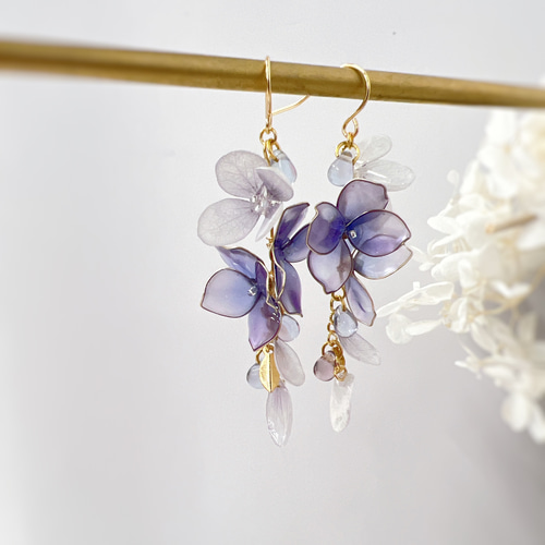 No.359-C　【リメイク】ドライフラワー(紫陽花)☆ピアス・イヤリング 楽天市場】紫陽花 イヤリングの通販 No.359-C 【リメイク】ドライ
