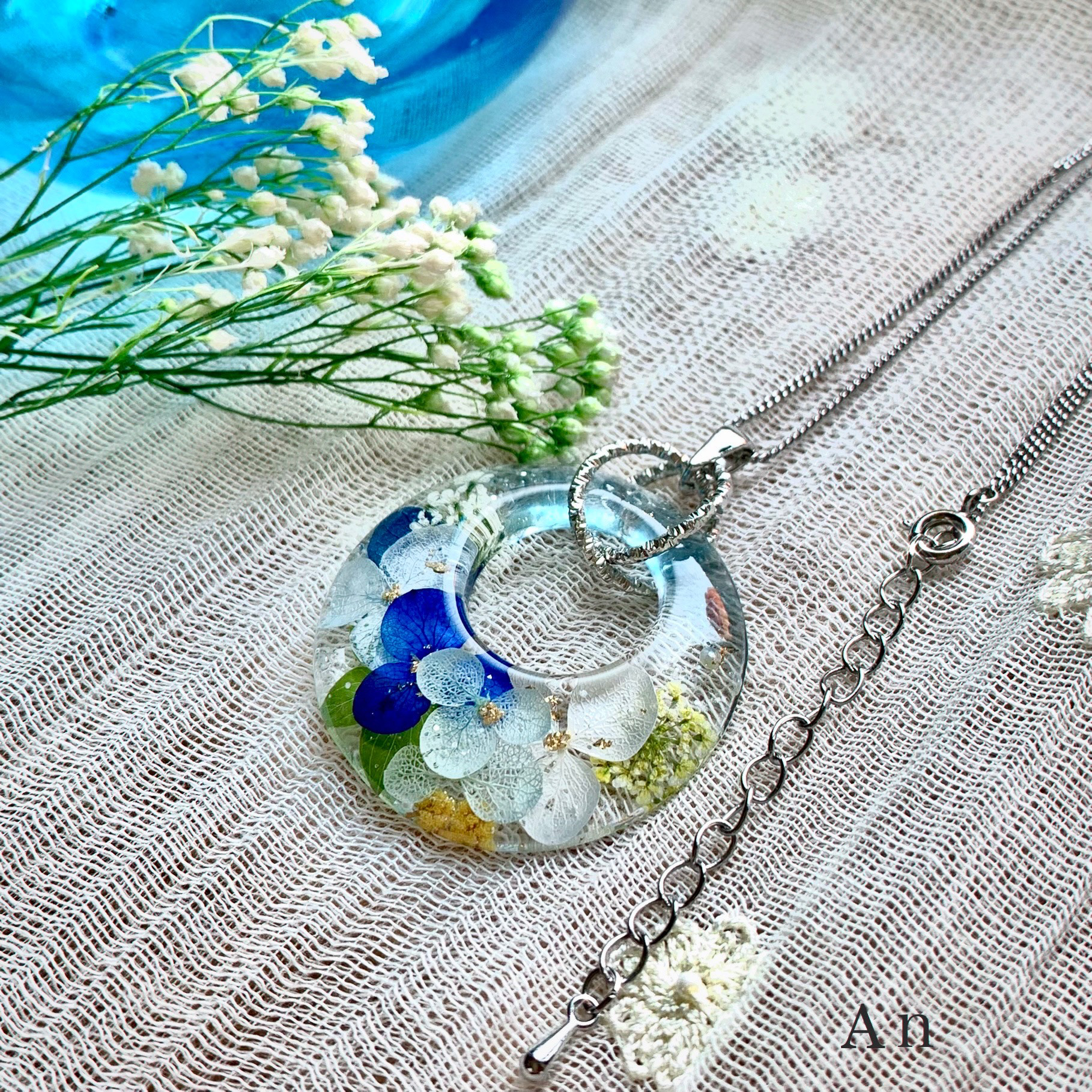 45R レザーの小花ネックレス 新品未使用 45rpm - 45rpm 45r レザーお花