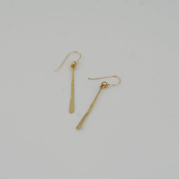 シンプルピアス　Shinme（しんめ）真鍮ピアス Brass Brass pierce ピアス 真鍮 14kgf 5枚目の画像