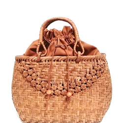 山葡萄バッグ楕円ニ段花結び 山葡萄バッグ楕円ニ段花結び かごバッグ 山葡萄バッグ魅力 通販