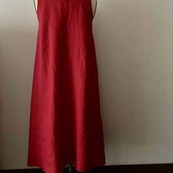 Aライン・ノースリーブlongワンピース(red) 2枚目の画像