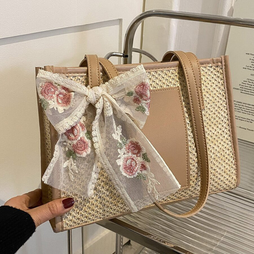 sans Arsidetストロー編み込みかごバッグ 大きめ ベージュ sans Arsidetストロー編み込みかごバッグ 大きめ ベージュ