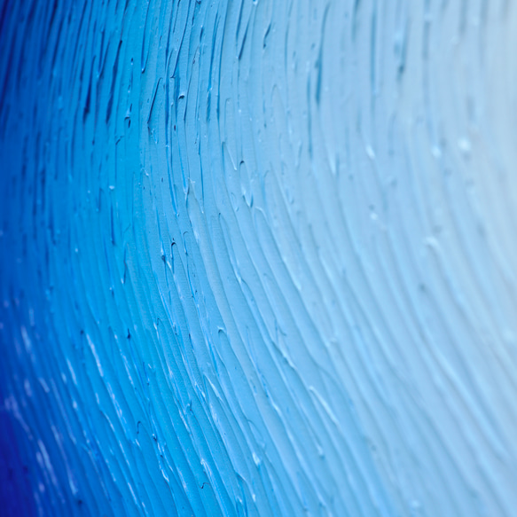 【青色の絵画】アート - ブルー 大きめ 抽象的 グラデーション（M-#67） 8枚目の画像