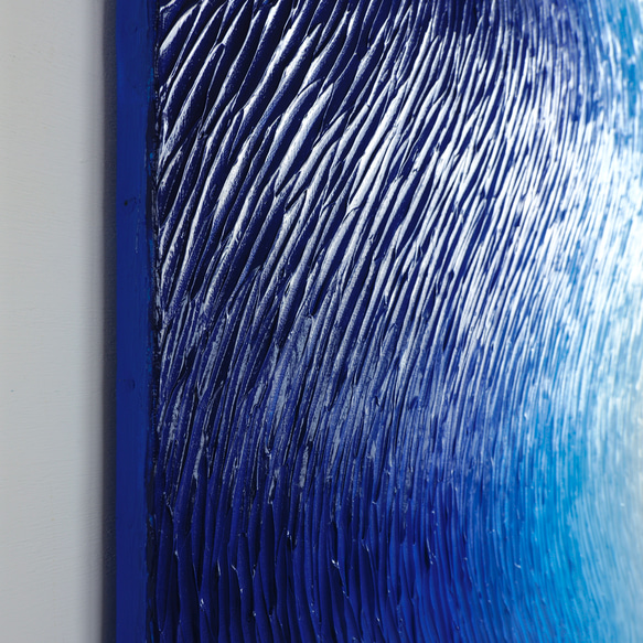 【青色の絵画】アート - ブルー 大きめ 抽象的 グラデーション（M-#67） 6枚目の画像