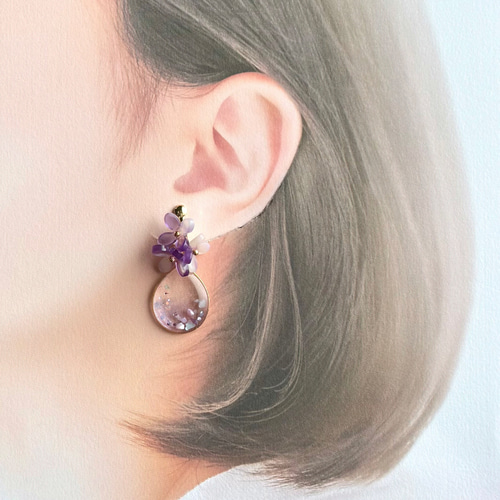 すみれの花束】イヤリング／ピアス 春限定2025 ピアス（フック 