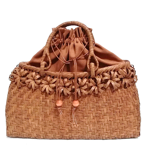 山葡萄バッグ和風一段立体花