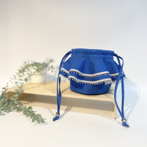 ビーズがかわいい2段フリル巾着バッグ】/6B0324 ショルダーバッグ