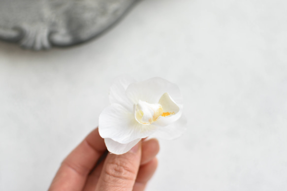 こども和装　優しい色合いデンファレの髪飾り　子供　ヘッドアクセ　七五三　袴　着物 3枚目の画像