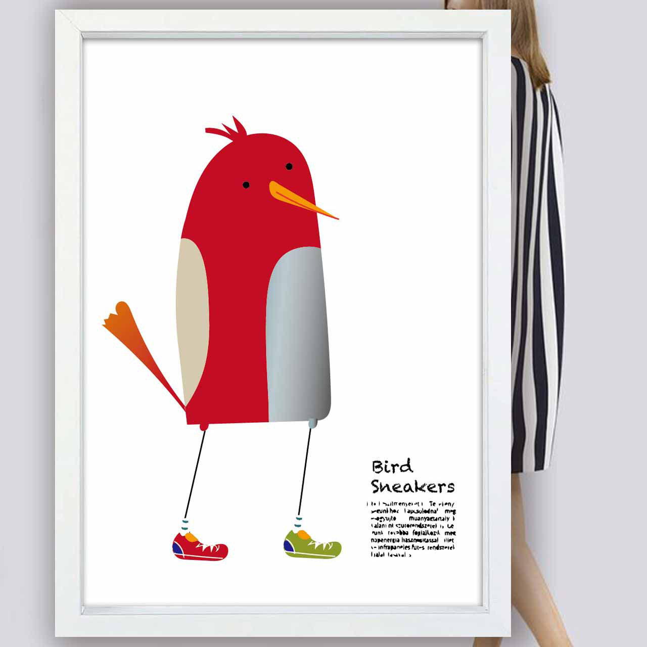 Sneaker　鳥　イラスト　ポスター　A4 A3 A2 A1　アート  　アートポスター　sei検索新着順　2698