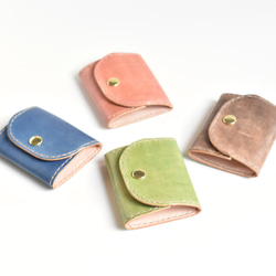 革の手染め財布「シンプルたち（ボックス型小銭入れ/コインケース）」 2枚目の画像
