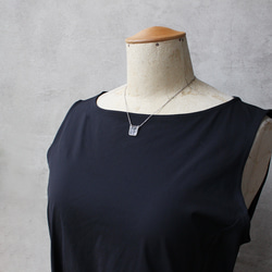 silver925｜ヴィンテージガラスの透明な花ネックレス［Aスクエア］ 7枚目の画像