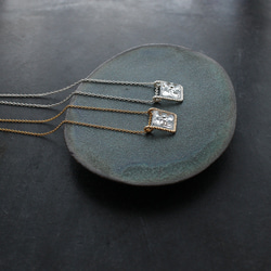 silver925｜ヴィンテージガラスの透明な花ネックレス［Aスクエア］ 10枚目の画像