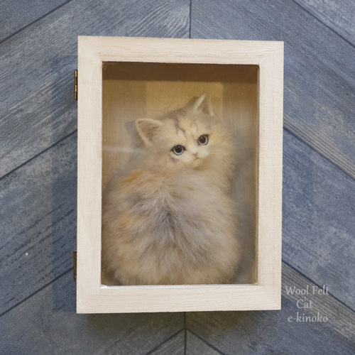 箱中ノ猫014 羊毛フェルト 壁掛け インテリア雑貨 置物 ノルウェー