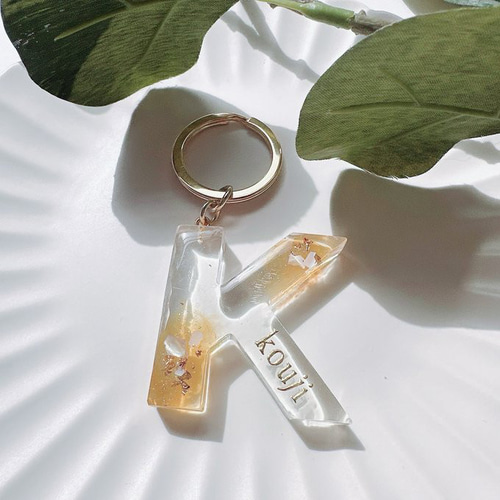 名入れ】クリアアルファベットキーホルダー 全5色 イニシャル チャーム