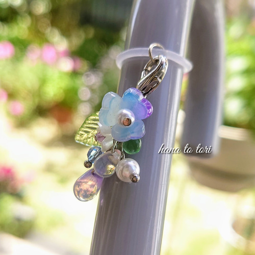 自分だけの目印~紫陽花アンブレラマーカー 傘チャーム マスク