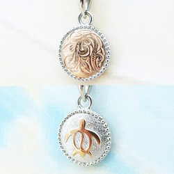 2WAY 夏威夷珠寶不銹鋼硬幣吊墜頂部玫瑰金 第1張的照片
