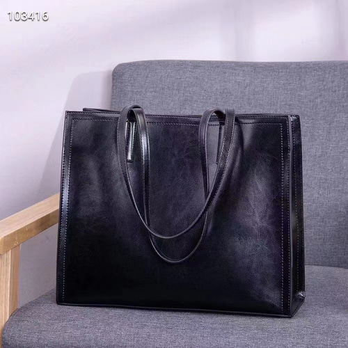 通勤に最適ショルダ一|韓国風のオイルワックス牛革|トートバッグ