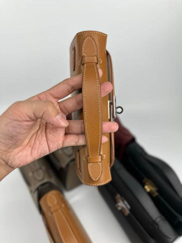 エプソムカーフレザー手縫いハンドバッグCLUTCH （受注生産・送料無料） 受注生産 送料無料 エプソム