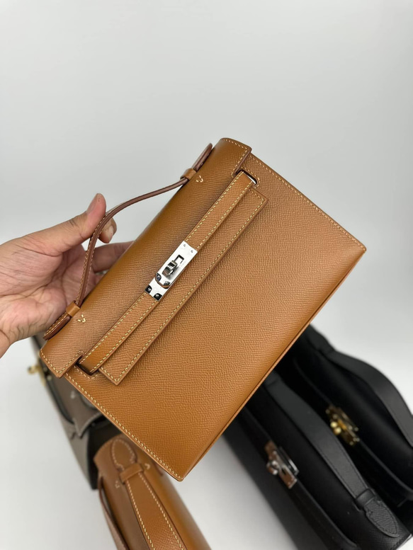 エプソムカーフレザー手縫いハンドバッグCLUTCH （受注生産・送料無料） 受注生産 送料無料 エプソム