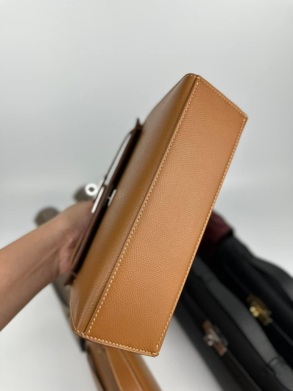 エプソムカーフレザー手縫いハンドバッグCLUTCH （受注生産・送料無料） 受注生産 送料無料 エプソム