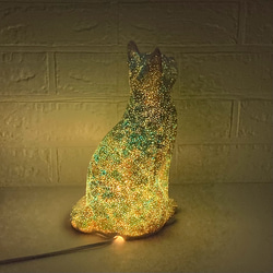 猫型ランプシェード(夕焼けの海) 3枚目の画像
