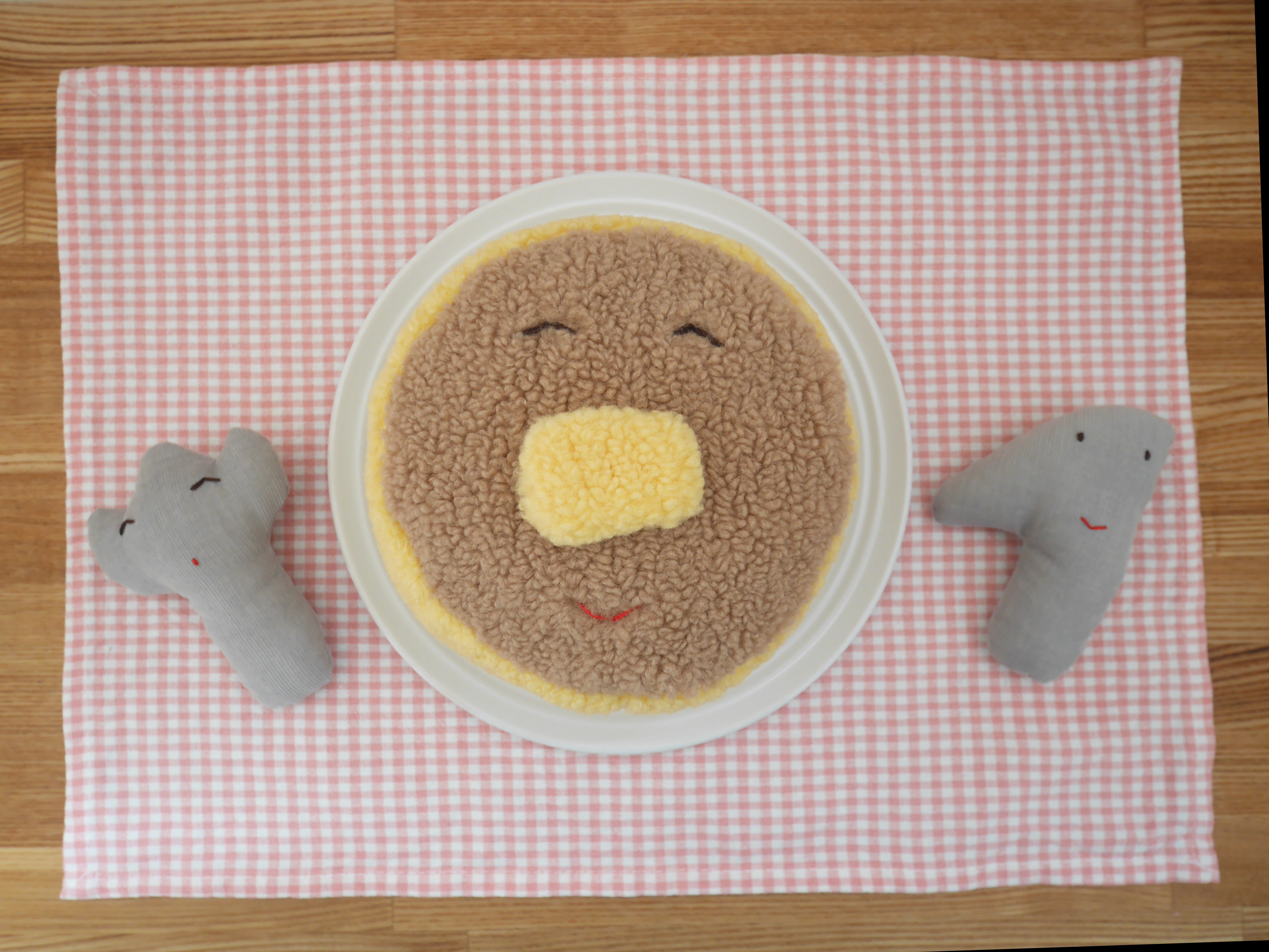 パンケーキデザインぬいぐるみ*3 パンケーキ型ぬいぐるみ*3 パンケーキ型ぬいぐるみ*3