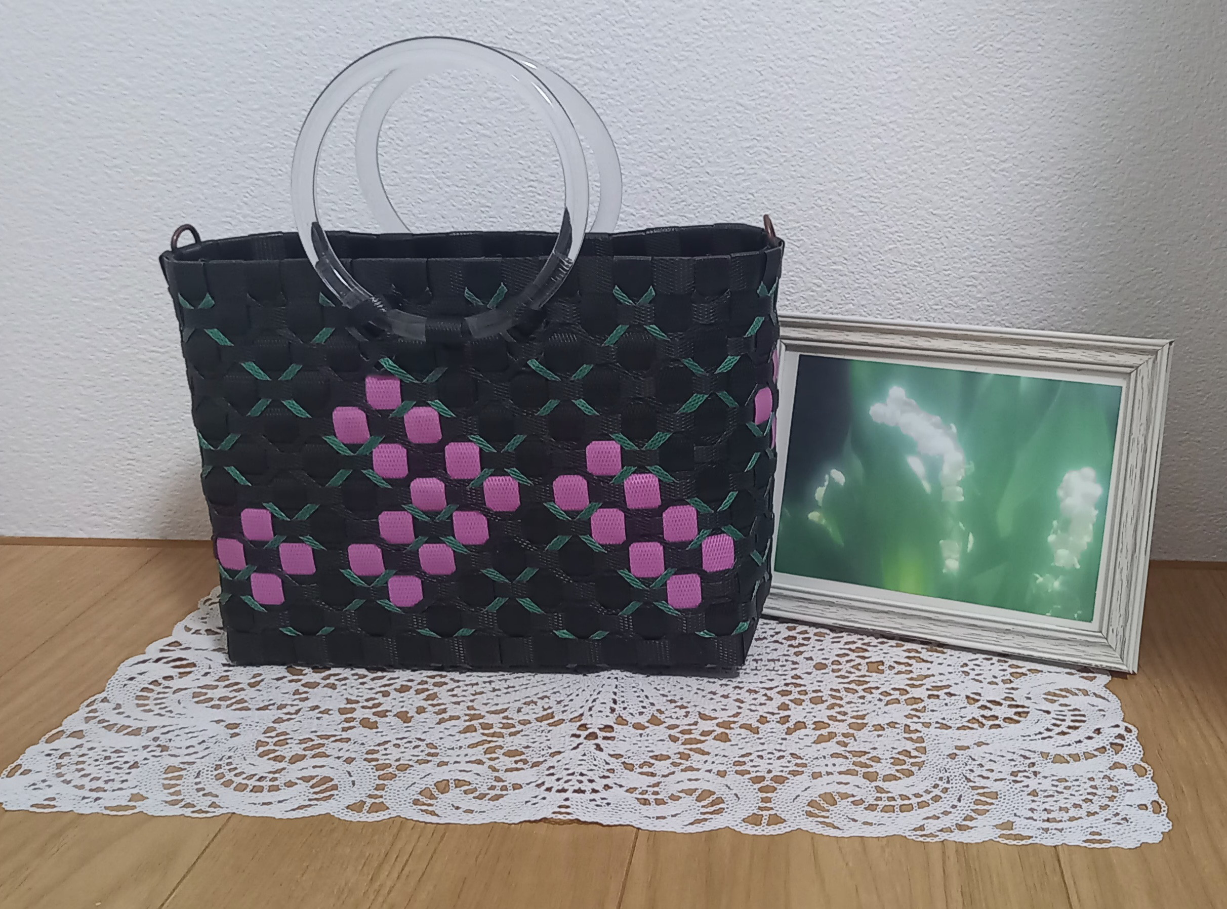 PPバンドかごバッグ 桜 2wayバッグ かごバッグ michael-mama