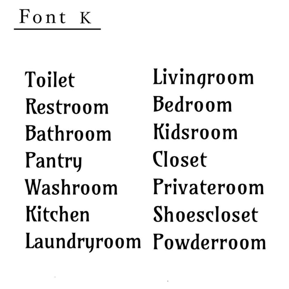 【Font K】ドアサイン ドアステッカー ルームサイン ホームサイン Toilet ステッカー インテリア　扉 ドア 4枚目の画像