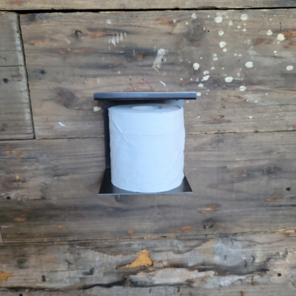 トイレラック トイレットペーパーボックス トイレ収納 サニタリー収納 トイレ 棚付き　棚　トイレットペーパー　収納 1枚目の画像