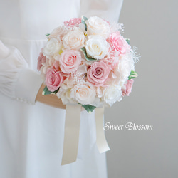 ピオニー ラウンドブーケ 王道ホワイト♡ローズ＆ピオニーのラウンドブーケ ブーケ MyFlower