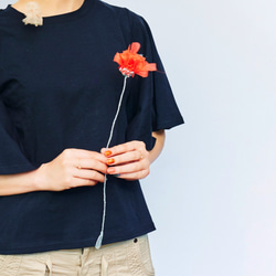 自由に曲げて空間にとける咲き編みの花｜小さいカーネーション｜レッド 10枚目の画像