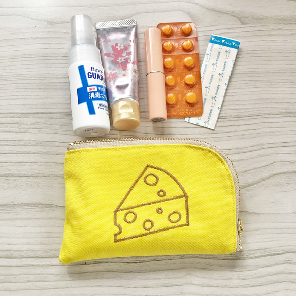 お薬L字ファスナーポーチ【ピスタチオ】 6枚目の画像