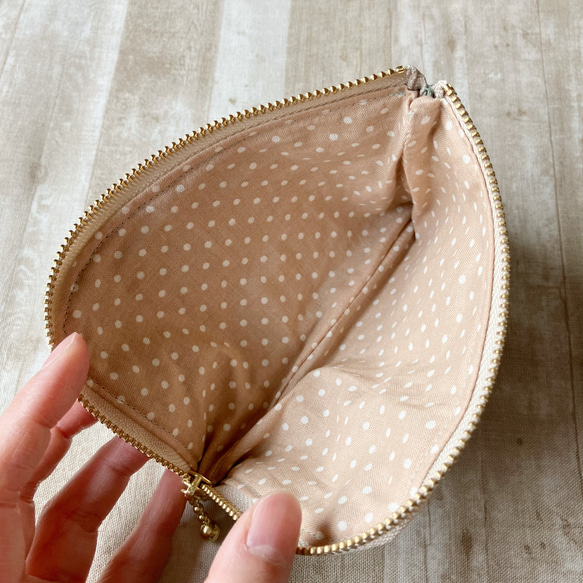 お薬L字ファスナーポーチ【ピスタチオ】 4枚目の画像