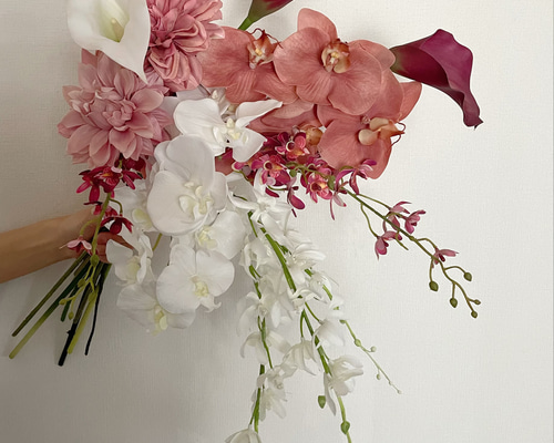 プロテア　胡蝶蘭　リゾート　ブーケ リゾートブーケ キングプロテア 胡蝶蘭 造花