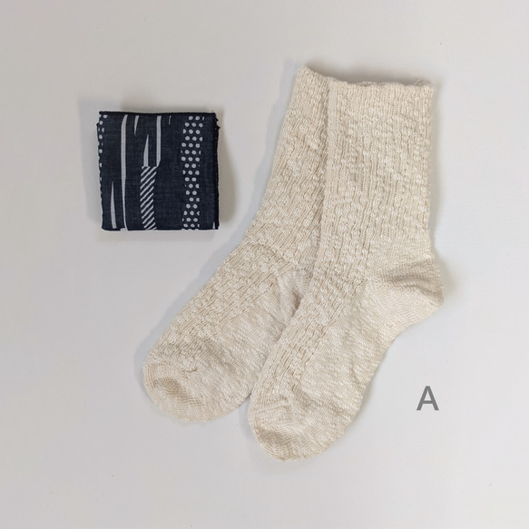 【限定ギフトセット】和綿ハンカチ×靴下の数量限定セット　プレゼント　冷え取り　ソックス 5枚目の画像