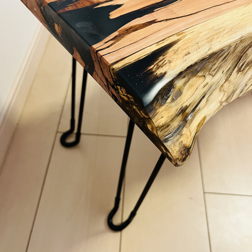 ローテーブル サイドテーブル レジンテーブル 折りたたみ アイアン