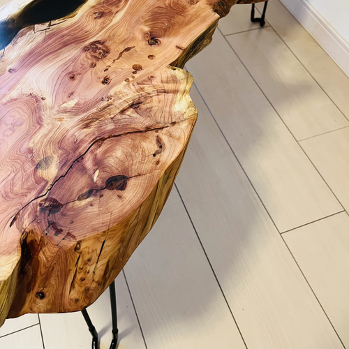 ローテーブル サイドテーブル レジンテーブル 折りたたみ アイアン