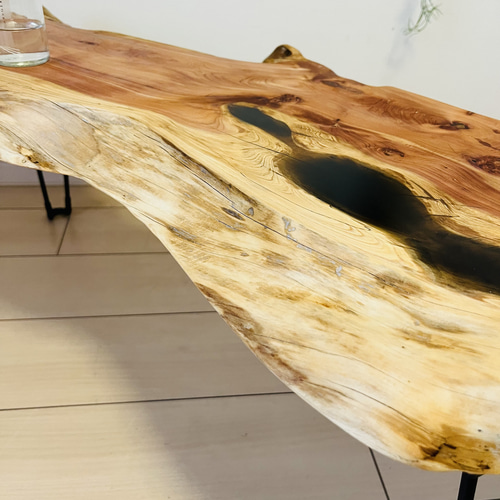 ローテーブル サイドテーブル レジンテーブル 折りたたみ アイアン