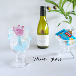 チューリップのワイングラス/スカイブルー＆グレープ 1枚目の画像