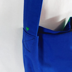 【送料無料】切り替えデザイン ショルダーバッグ 斜めがけバッグ 青 緑 3枚目の画像