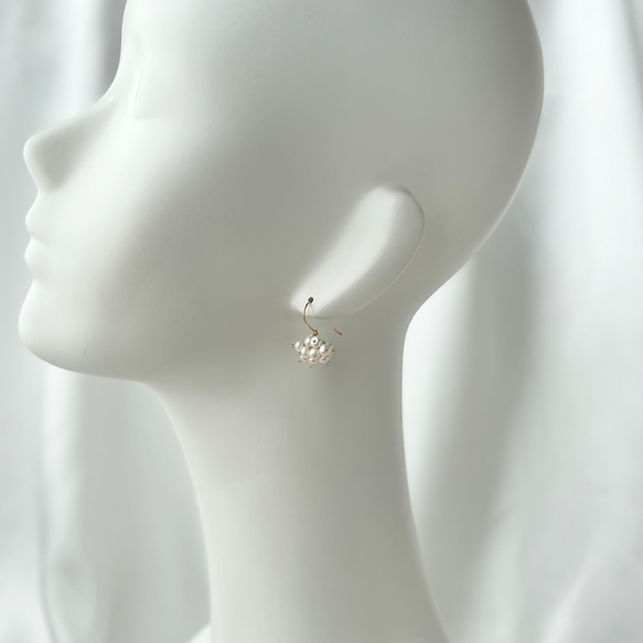 14kgf ホワイト淡水パール - Pearl Pierce/Earring 5枚目の画像