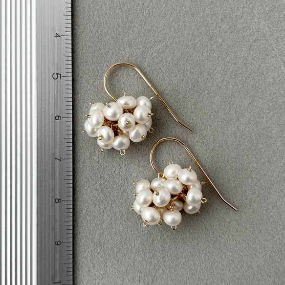 14kgf ホワイト淡水パール - Pearl Pierce/Earring 9枚目の画像