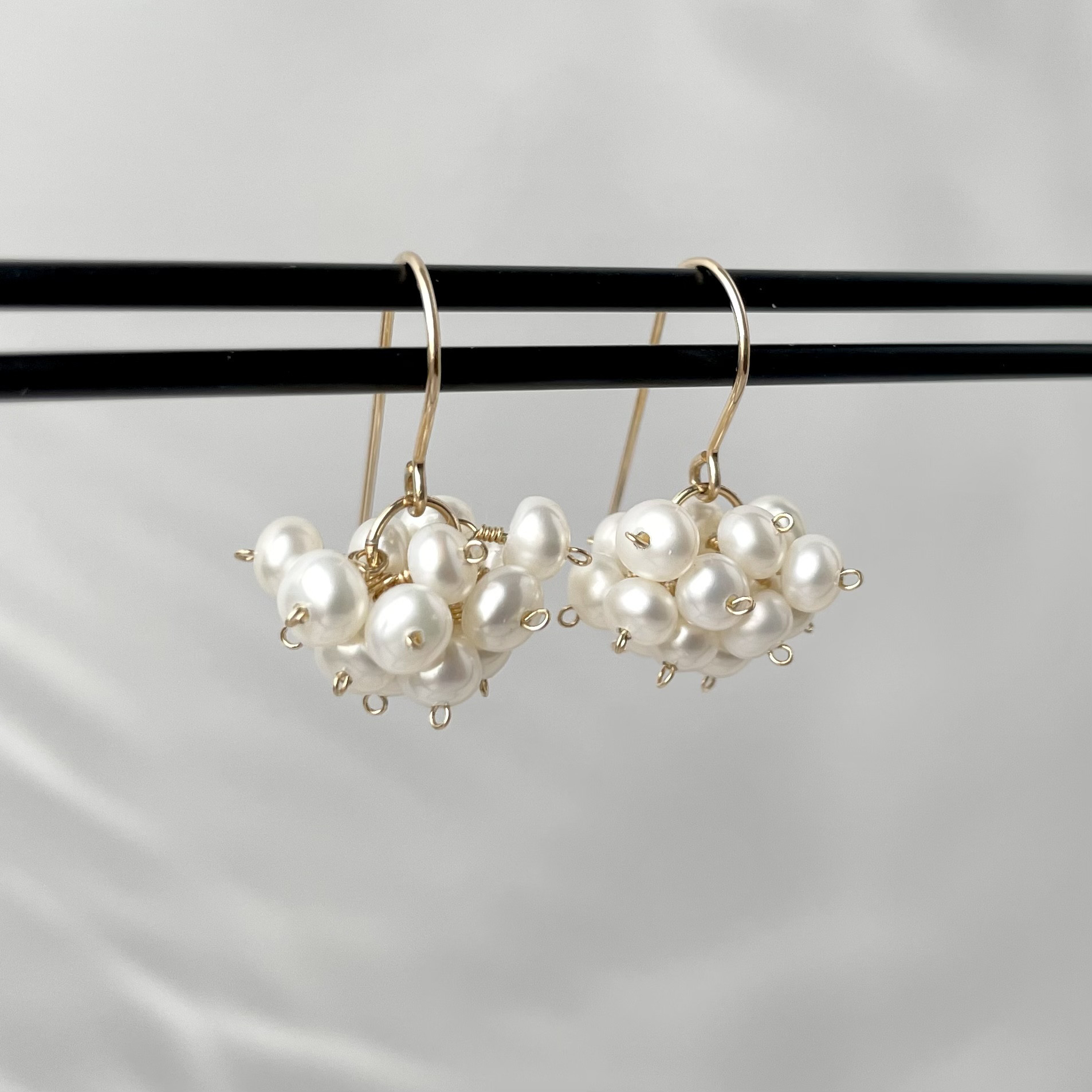 14kgf ホワイト淡水パール - Pearl Pierce/Earring