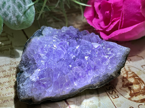 【愛の守護石♡】アメジスト　紫水晶　クラスター　原石　ラフストーン 1枚目の画像