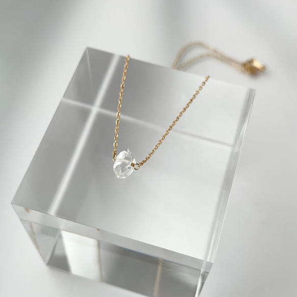 14kgf ハーキマークォーツ - Herkimer Diamond Quartz Necklace 3枚目の画像