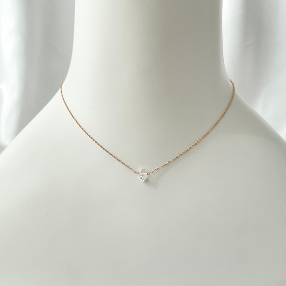 14kgf ハーキマークォーツ - Herkimer Diamond Quartz Necklace 2枚目の画像