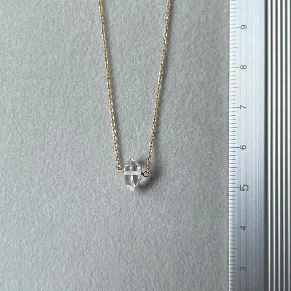 14kgf ハーキマークォーツ - Herkimer Diamond Quartz Necklace 11枚目の画像