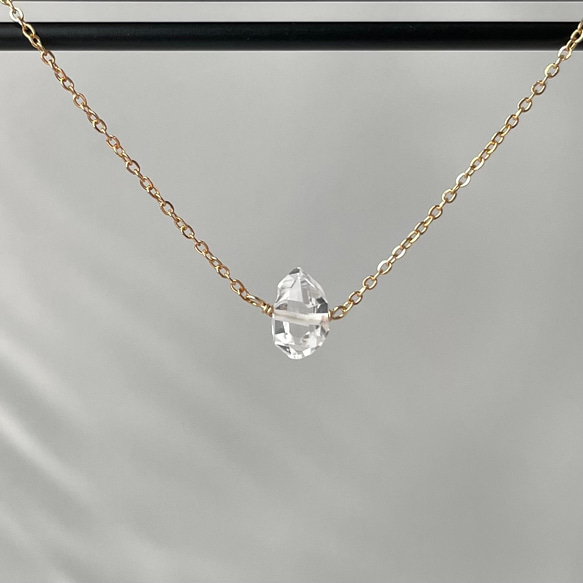 14kgf ハーキマークォーツ - Herkimer Diamond Quartz Necklace 1枚目の画像
